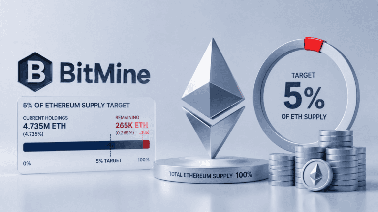 بیتماین BITMINE) تنها 265 هزار اتریوم تا تصاحب 5 درصد از عرضه ETH فاصله دارد